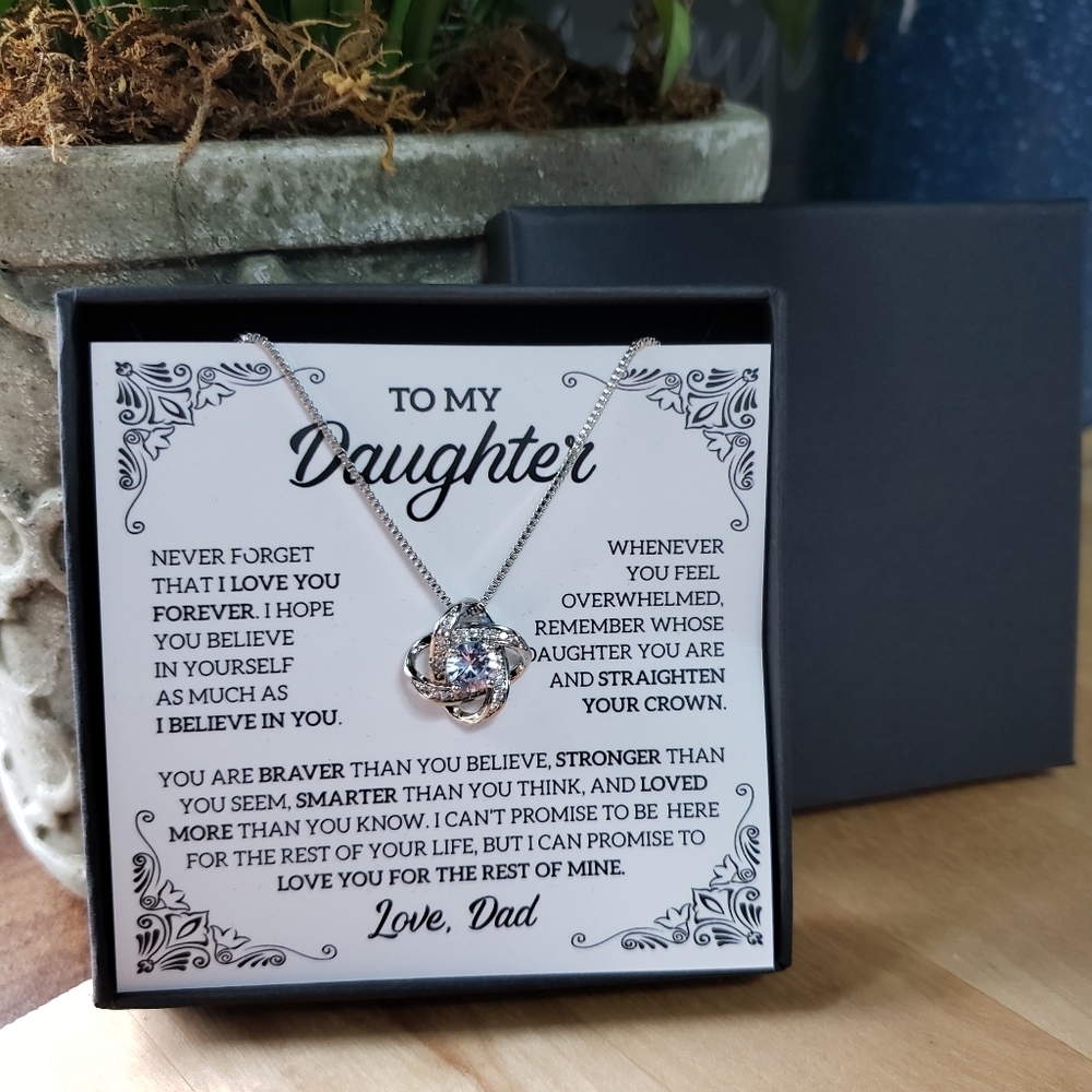 Rhinestone Zircon Necklace For Daughter Gift Box